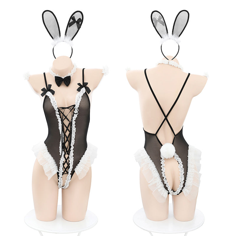 Lace-Up Bunny Maid Bodysuit