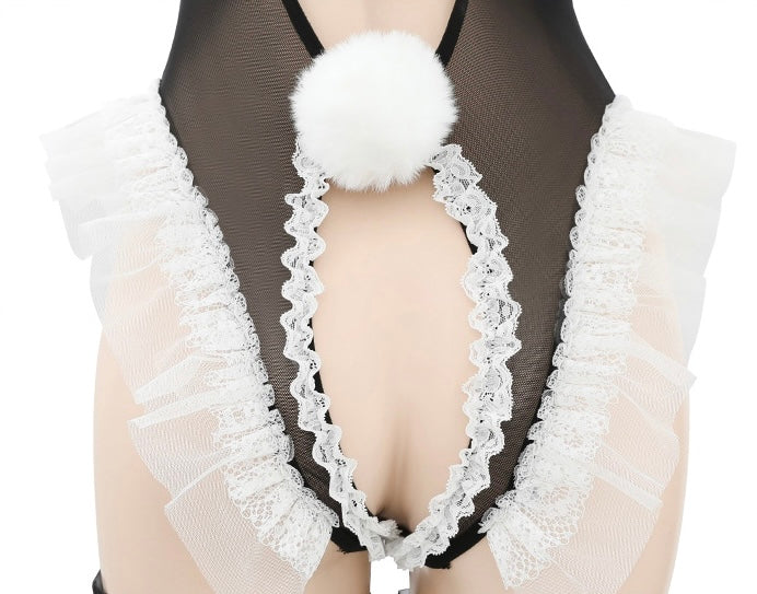 Lace-Up Bunny Maid Bodysuit