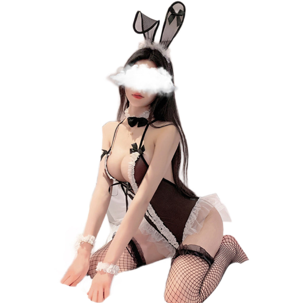 Lace-Up Bunny Maid Bodysuit