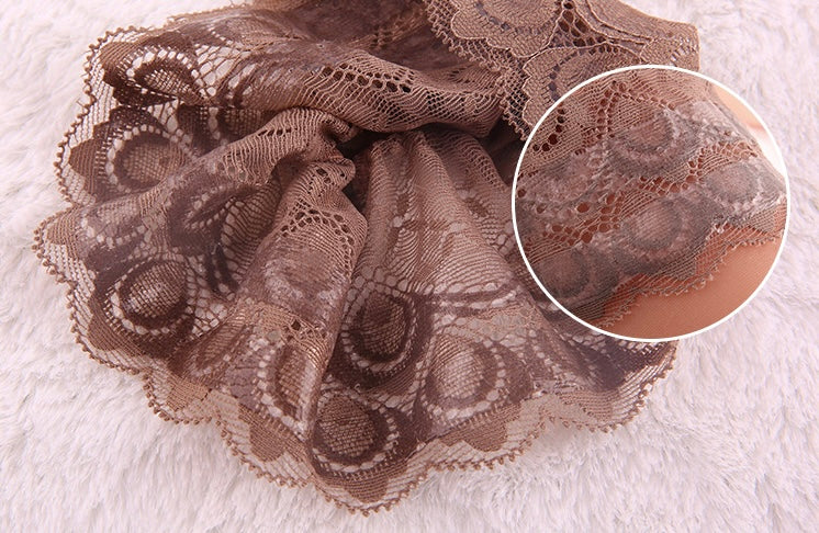 Ultra-Sheer Glossy Lace Top Stockings