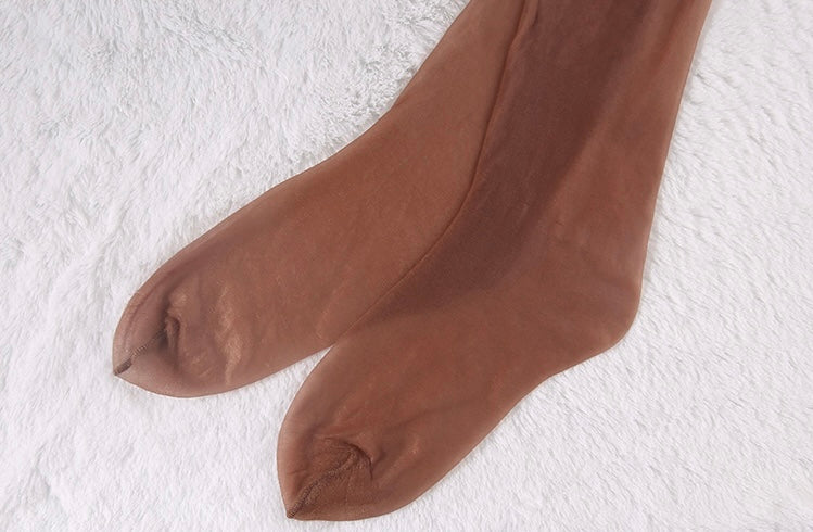 Ultra-Sheer Glossy Lace Top Stockings