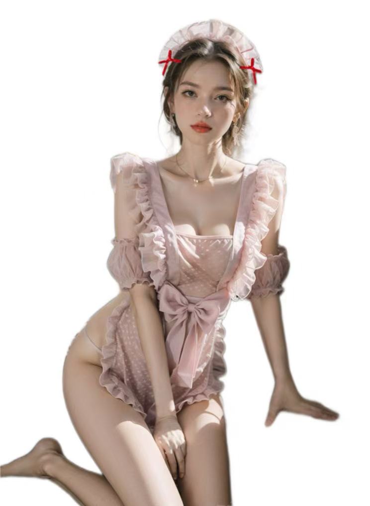 Polka Dot Lace Maid Lingerie Set