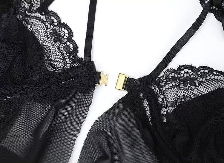 Lace Temptation Sheer Petal Skirt Lingerie Set