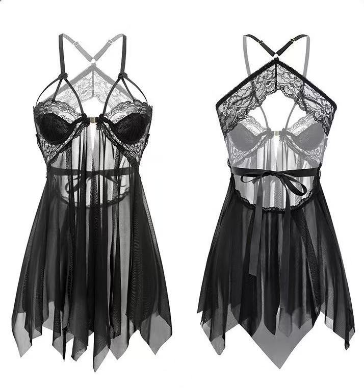 Lace Temptation Sheer Petal Skirt Lingerie Set